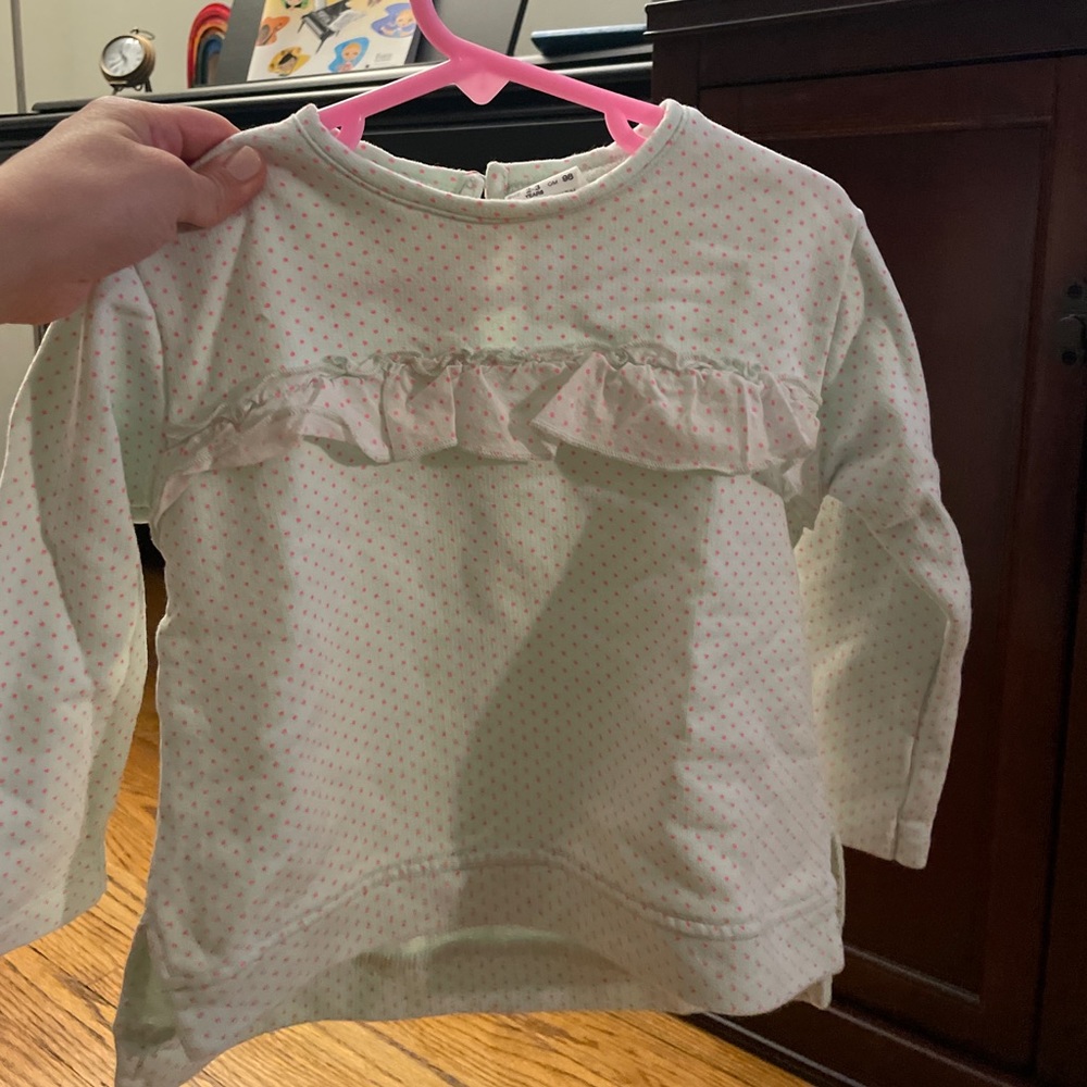 ZARA | Light Green Dotted Sweatshirt Sweater